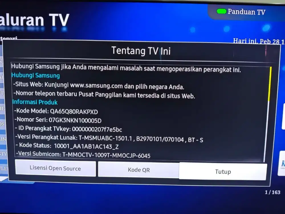 Jual Samsung Smart TV QLED 65inci