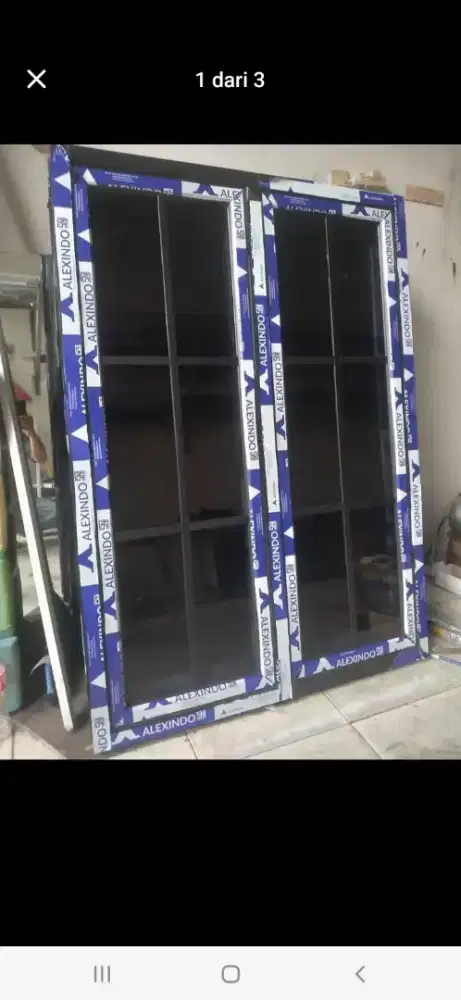 Kusen aluminium jendela ornamen T200cm L120cm harga berikut psg 2,6 jt