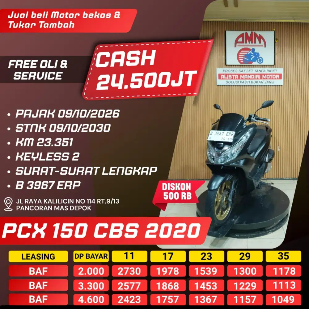 PCX 150 CBS 2020 PAJAK HIDUP REMOT 2 KM LOW CASH / KREDIT ALISTA