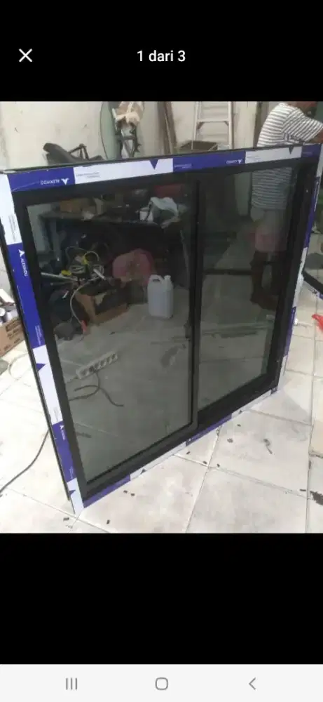 Jendela sliding aluminium T150cm L120cm harga plus pasang 2,2 jt / pcs