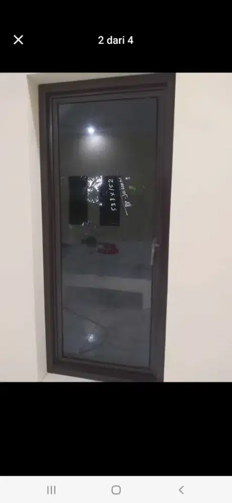 Kusen aluminium jendela T200cm L60cm harga berikut pasang 1,4 jt / pcs