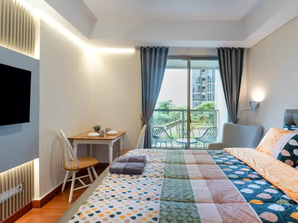 Disewa Apartemen Gold Coast, Studio, 28m2, Full Furnished Interior