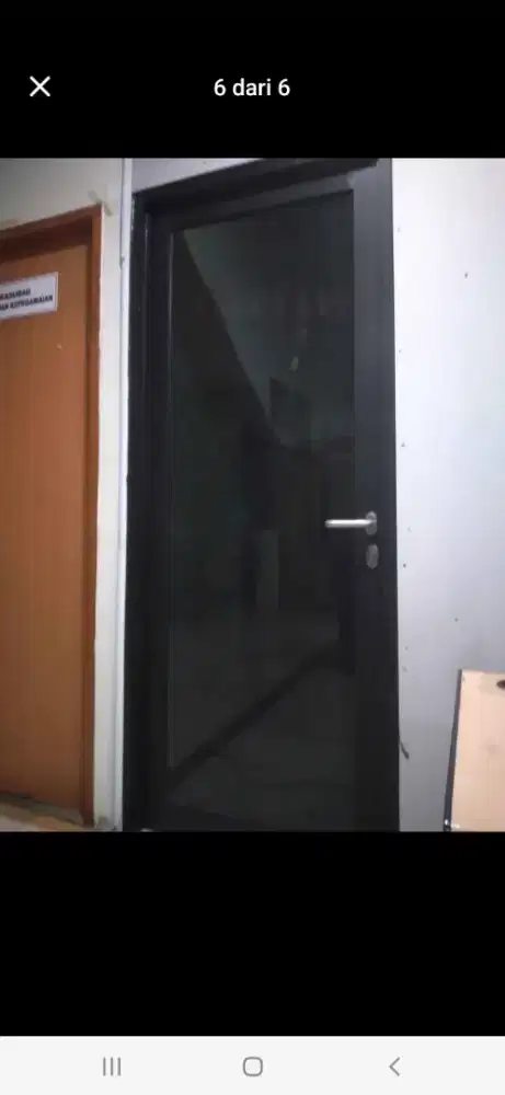 Kusen aluminium pintu kaca rayban T220cm L100cm hrg dg pasang 2,1 jt