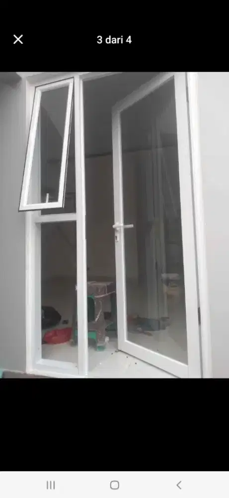 Pintu jendela kusen aluminium 1 paket spt foto harga 3,45 jt terpasang