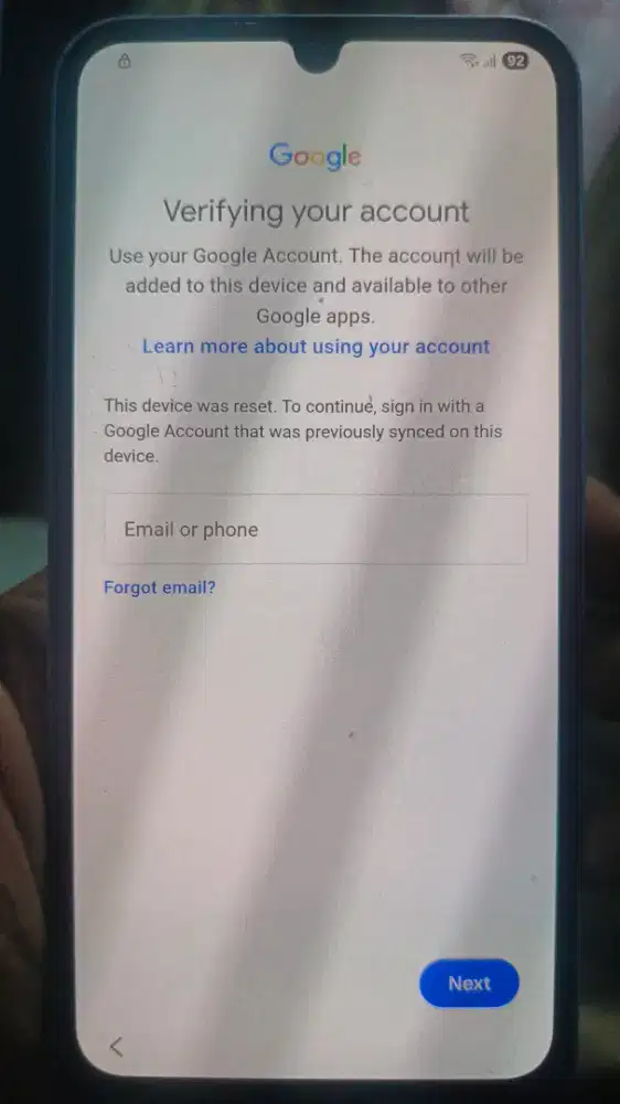 Samsung A24 ram 8+8 lupa akun google