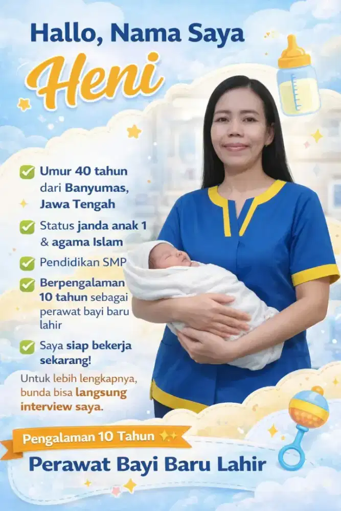 Jasa layanan Perawat Lansia baby sitter dan Art