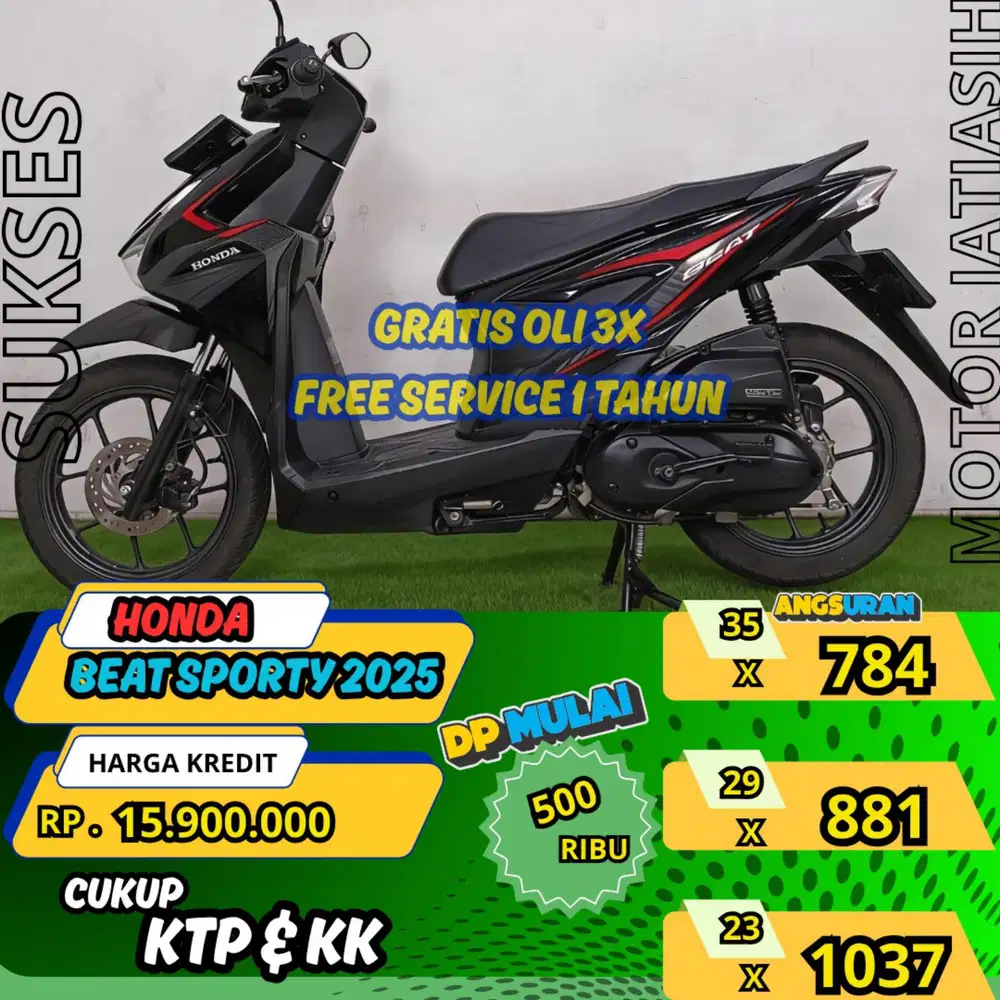 HONDA BEAT SPORTY 2025 ANGSURAN TERMURAH SYRT KTP&KK(SUKSESMOTOR)