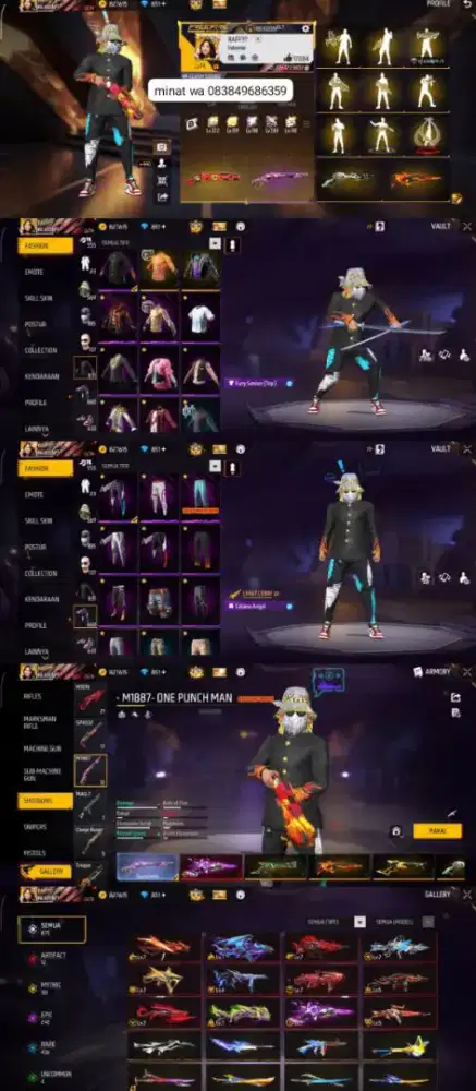 JUAL AKUN FF MINAT SUNG DM