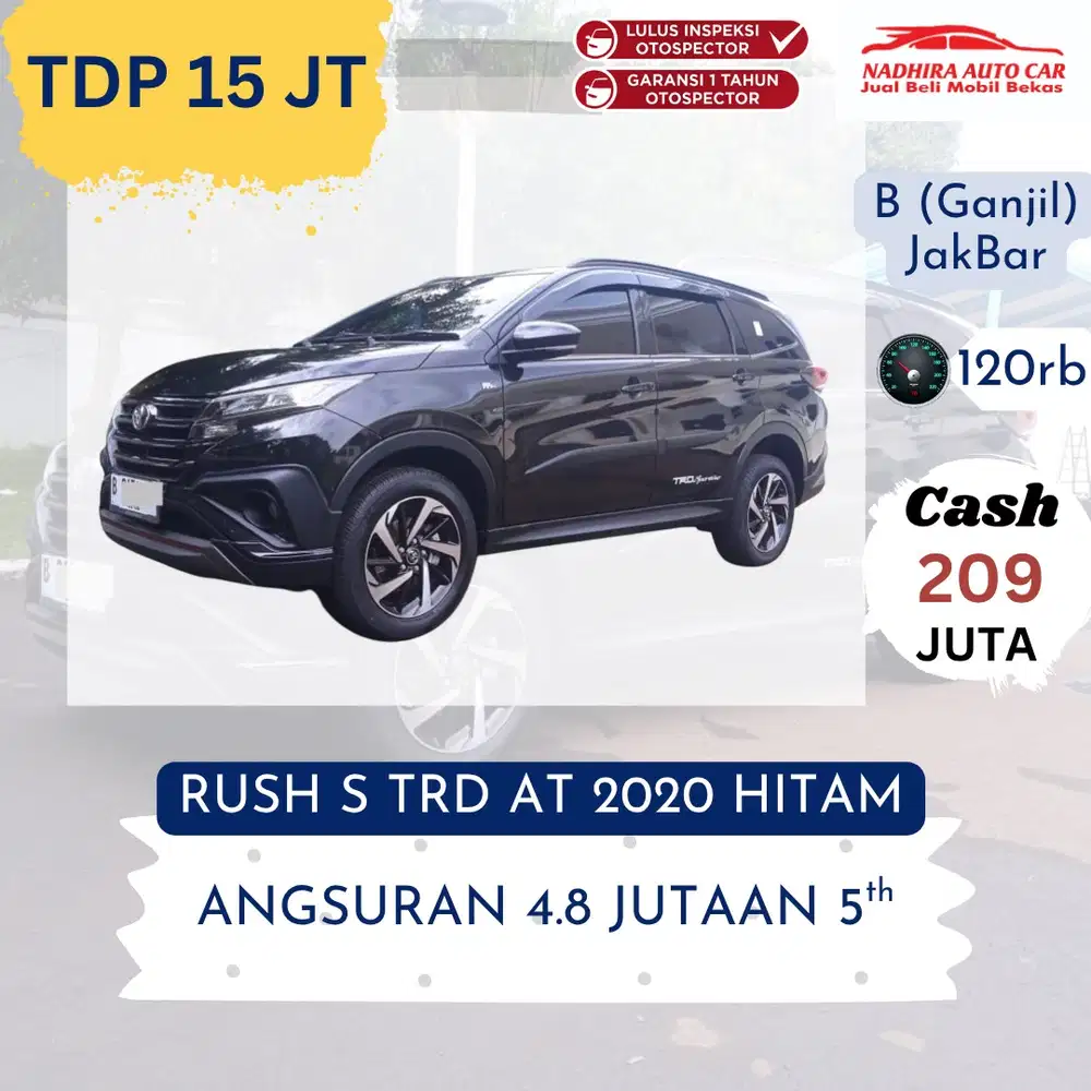 Angsuran 4 Jutaan Rush S TRD AT 2020 Hitam