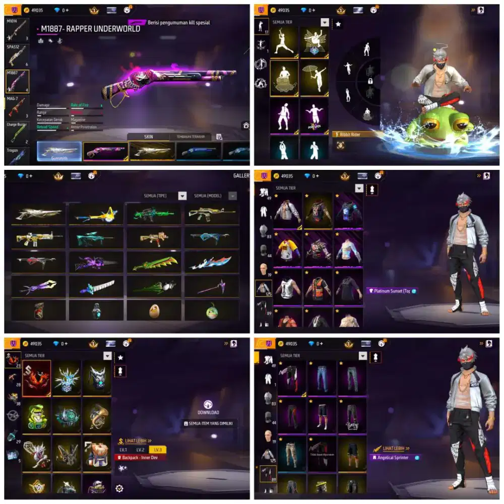 Jual akun ff minat sung chet