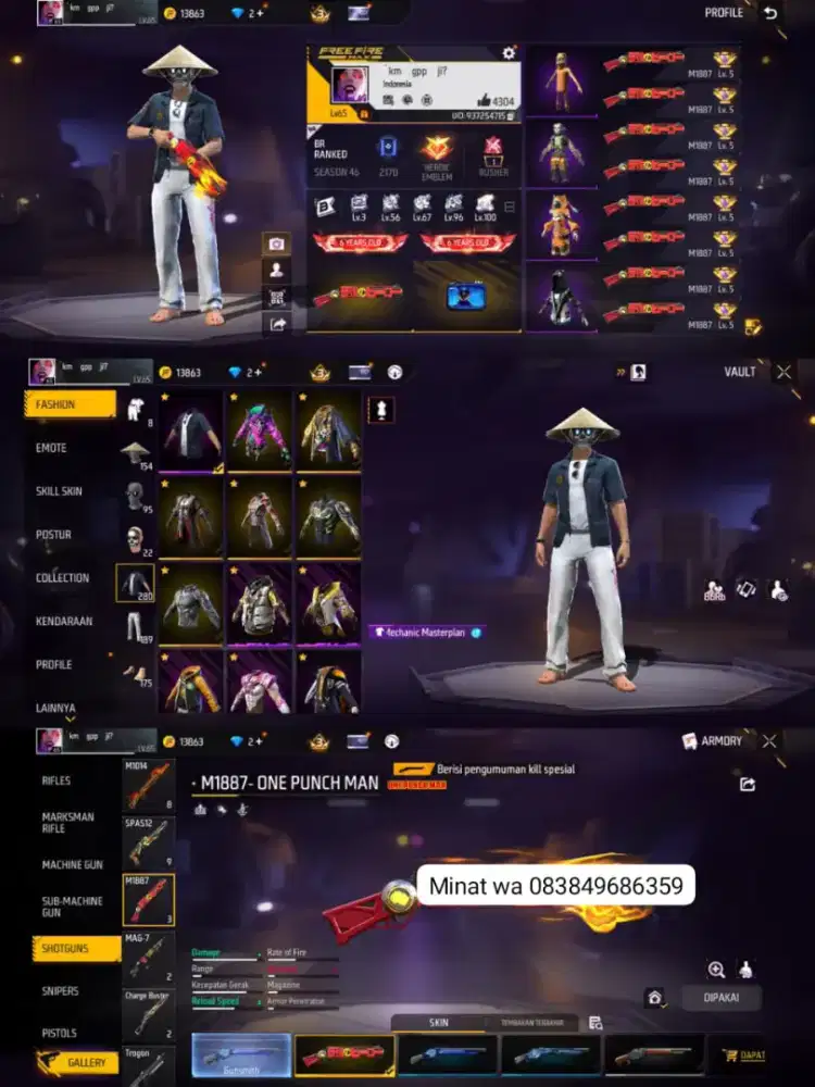 jual akun ff minat langsung chet