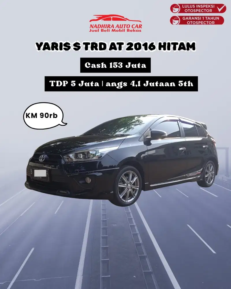 DP 5 Juta Yaris S TRD AT 2016 Hitam