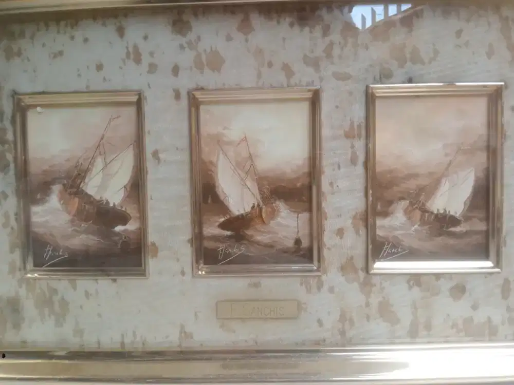 Lukisan f.sanchis oil on board mini