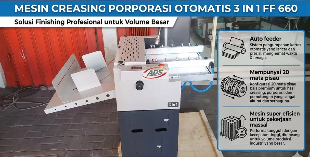 MESIN CREASING PORPORASI OTOMATIS 3 in 1 FF 660