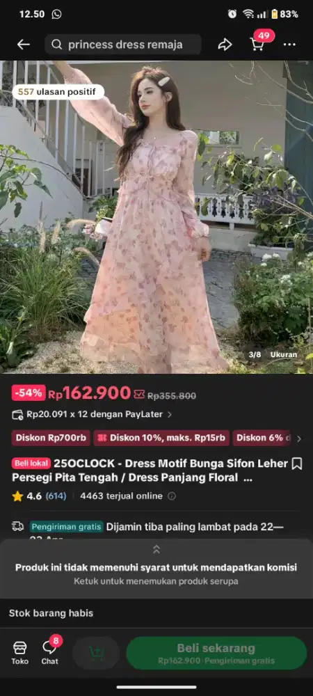 dress pink lucu
