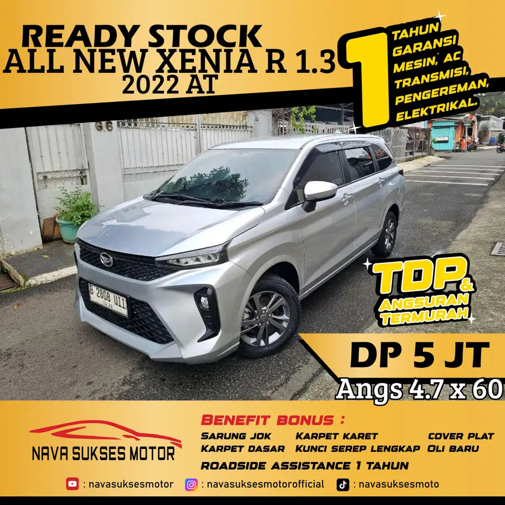 TDP 5 Jt Angs Termurah All New Xenia R 2022 Matic silver Low Km