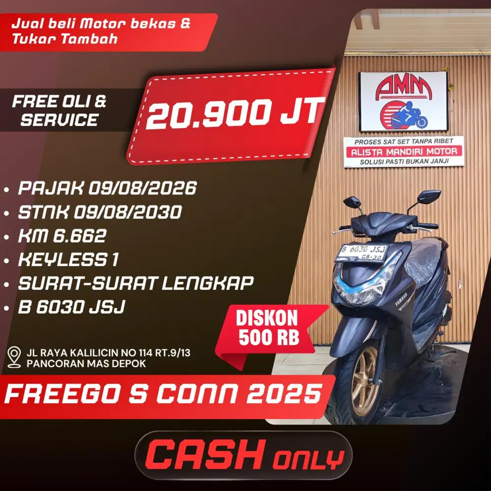 FREEGO 125 S CONN 2025 PAJAK HIDUP CASH ONLY ALISTA