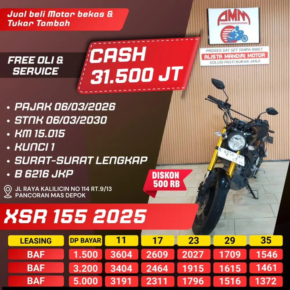 XSR 155 2023 KM LOW CASH / KREDIT ALISTA