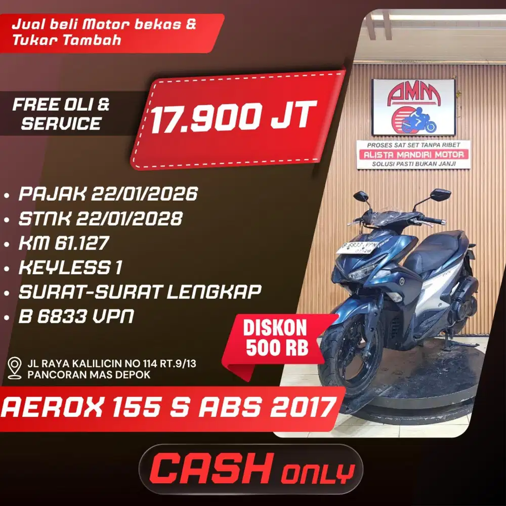 AEROX 155 S ABS 2017 CASH ONLY ALISTA