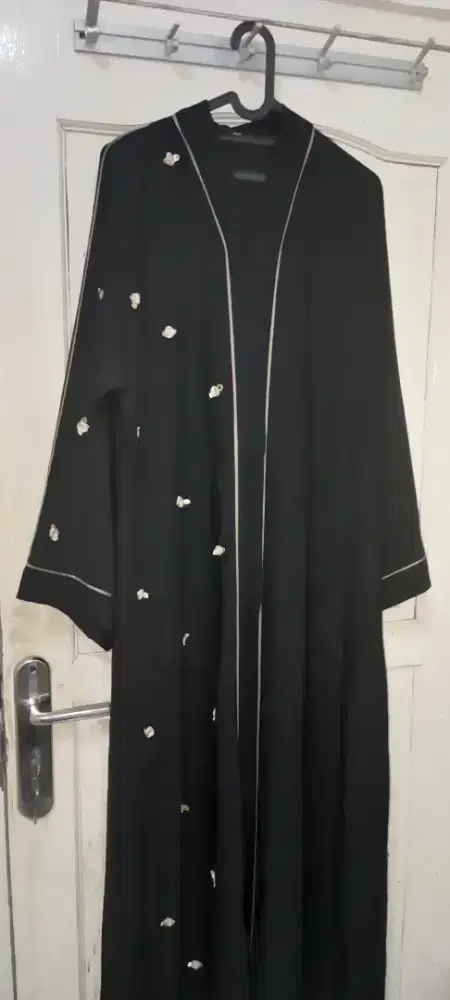 Bismillah dijual abaya outer arab bordir sulam bunga