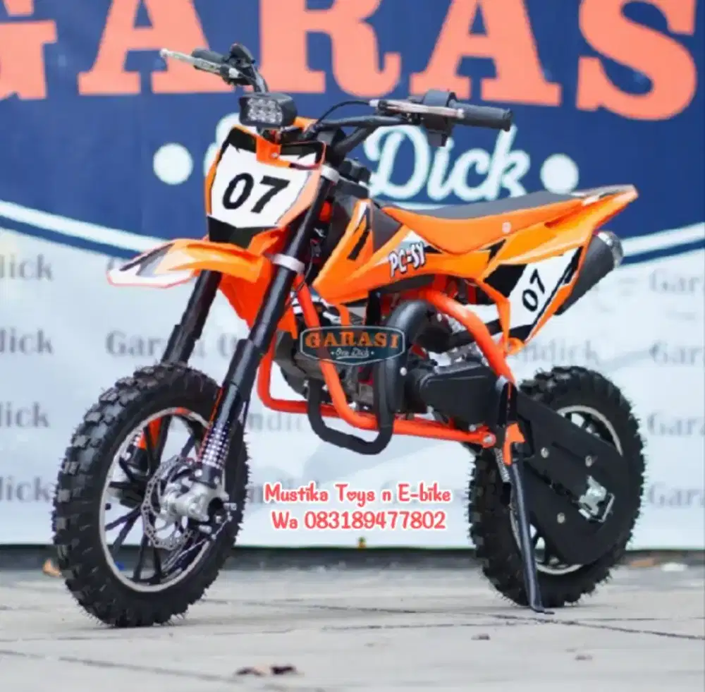 Minitrail Anak Pc07 49cc sdah starter,double knalpot,mesin 2tak,