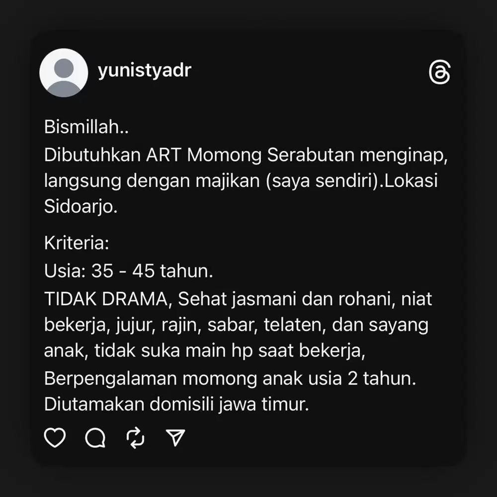 Dibutuhkan ART.