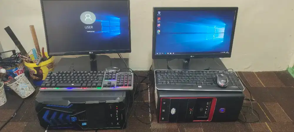 Dijual komputer lengkap set Core i3 Ram 4GB monitor LED LG 19+20in