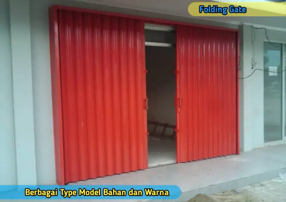Pasang Gerbang Pintu Toko Gudang Minimarket Bengkel Folding Gate