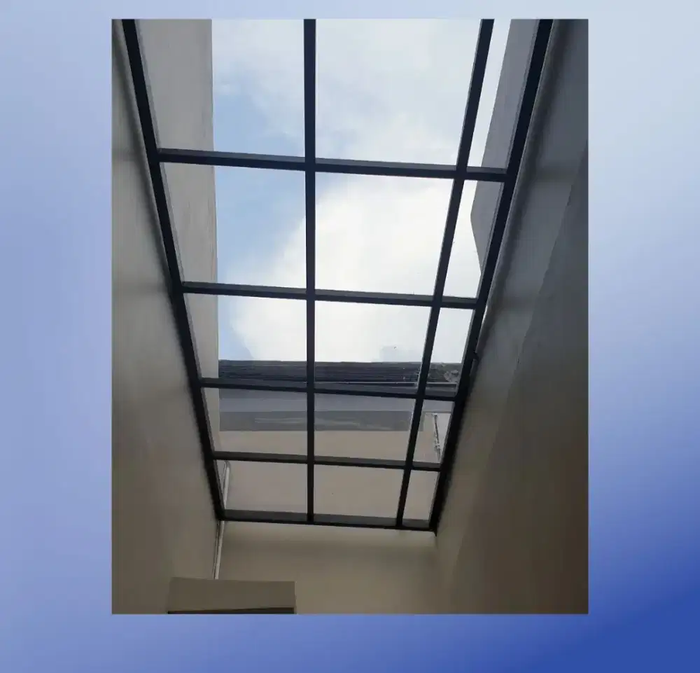 Kanopi kaca besi atap