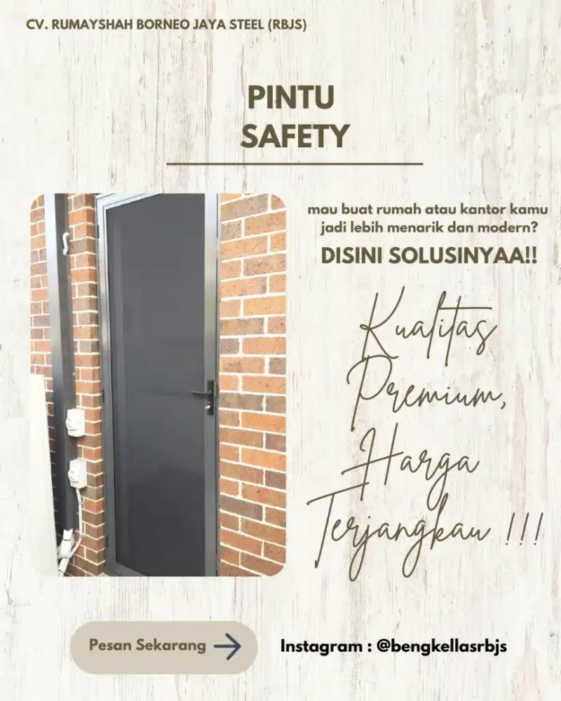 PINTU SAFETYY INCLUDE KAWAT NYAMUK