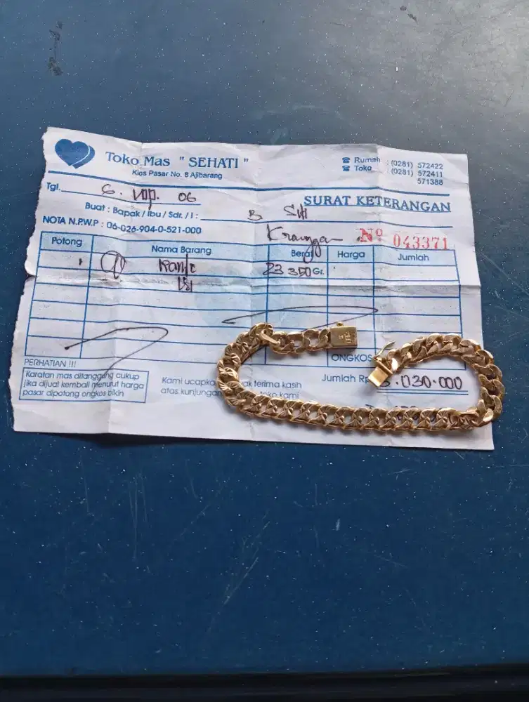 Gelang Emas Kode 22k