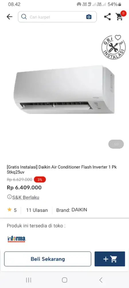 PROMO KREDIT DAIKIN AC FLASH INVERTER 1PK