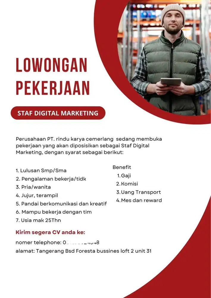 LOKER TERBARU!! Staf digital marketing