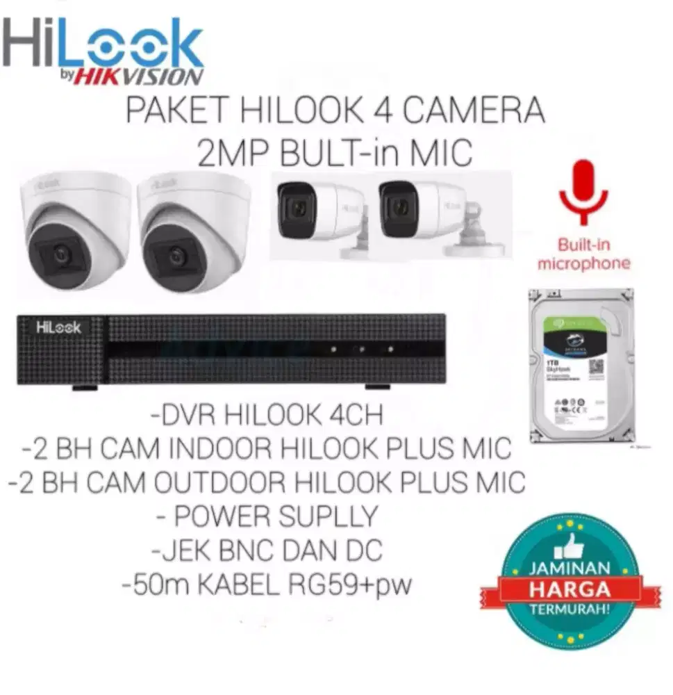 paket cctv hilook audio 2mp