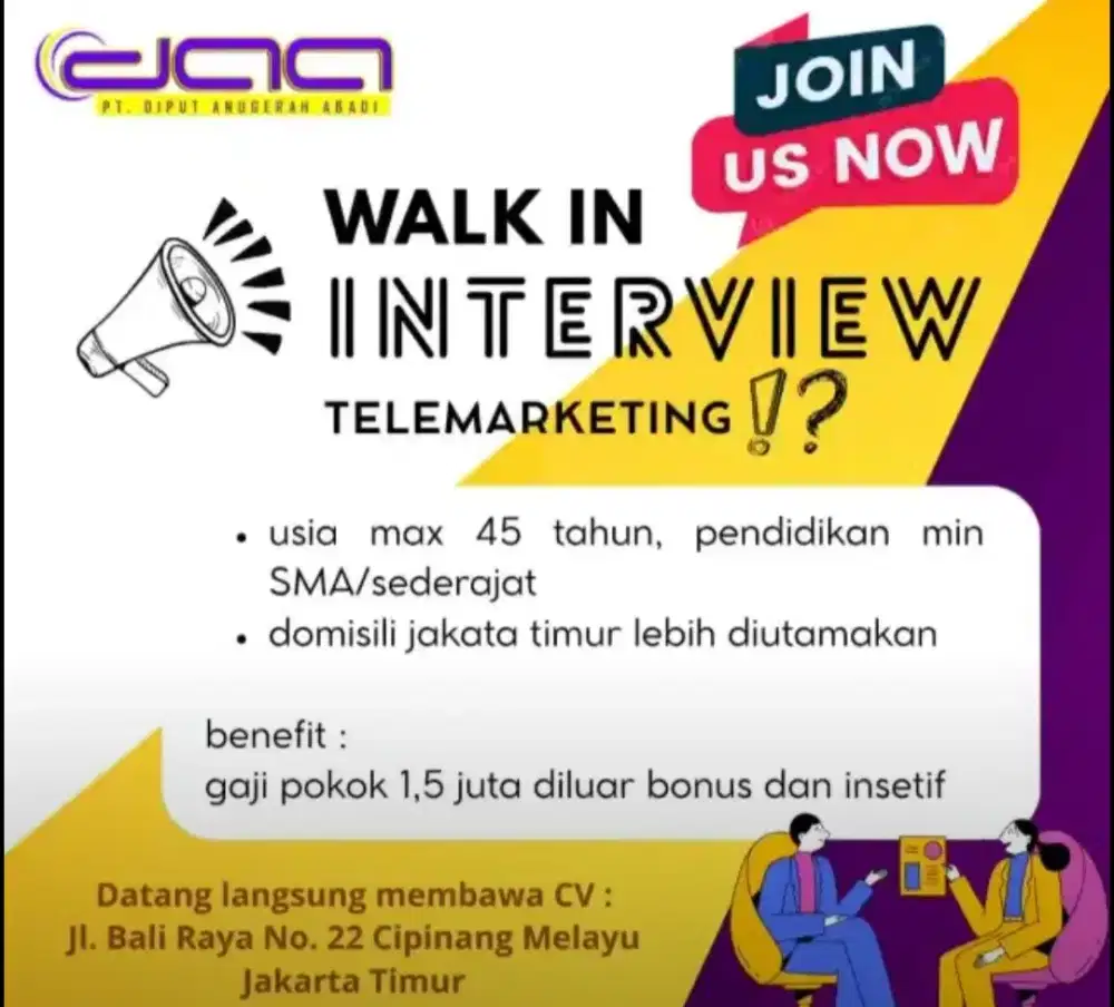 Dibutuhkan telemarketing