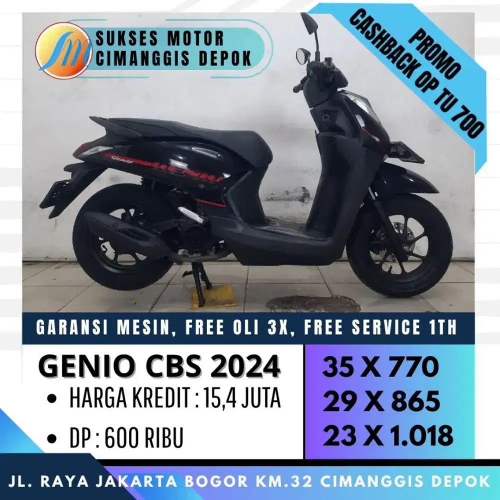 GENIO CBS 2024 PROMO KREDIT DP 600 CICILAN RINGAN [SUKSES MOTOR]