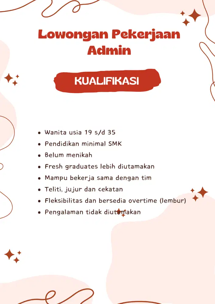 LOWONGAN KERJA ADMIN