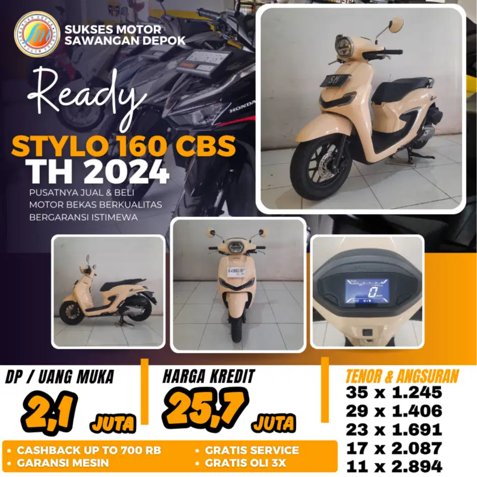 ISTIMEWA STYLO 160 CBS TH 2024 UNIT MULUS BISA KREDIT DI SUKSES MOTOR