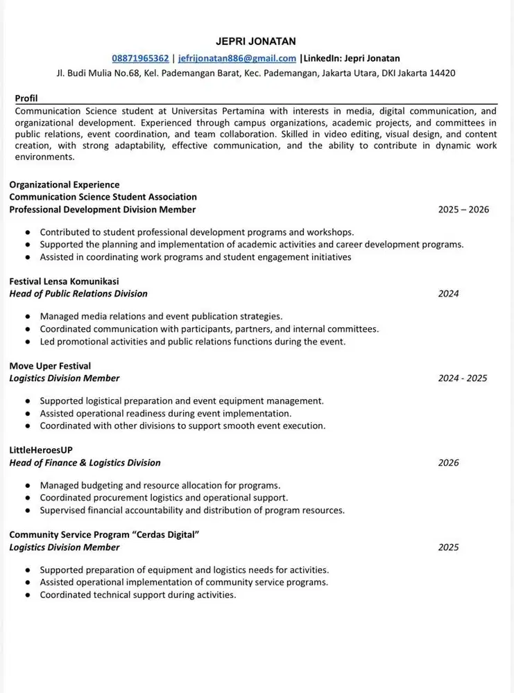 SAYA MENCARI MAGANG UNTUK ANAK ILMU KOMUNIKASI