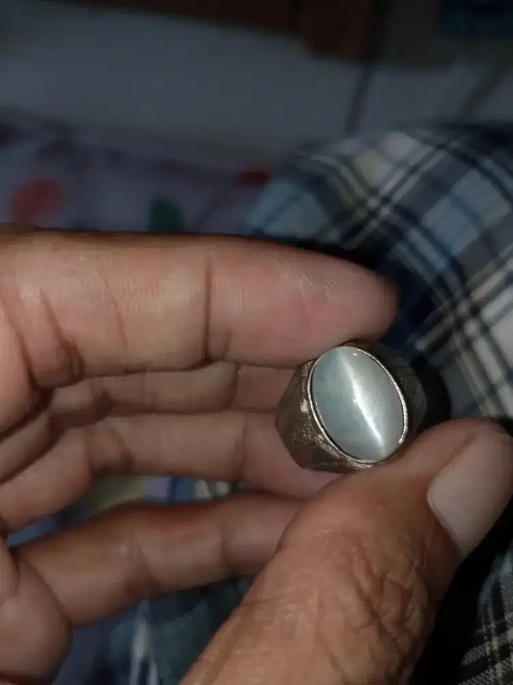 Batu Cincin Akik Permata Natural Moonstone Biduri Bulan Cat Eye Ceylon