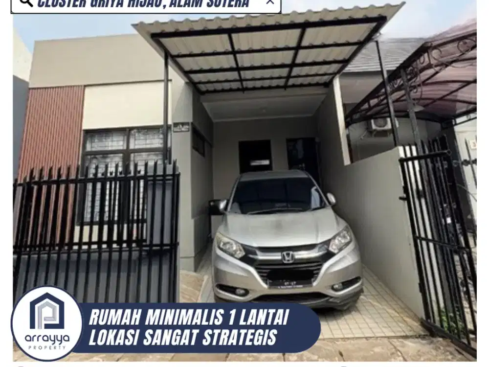 RUMAH CANTIK MINIMALIS 1 LANTAI LOKASI SANGAT STRATEGIS DI ALAM SUTERA (DM88)