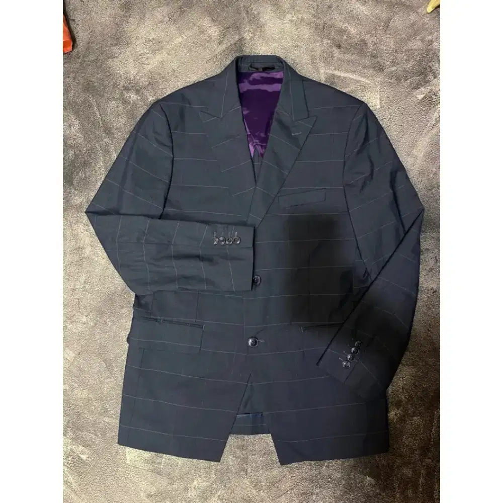 Size L jas pria sstc original size 34 celana motif tartan