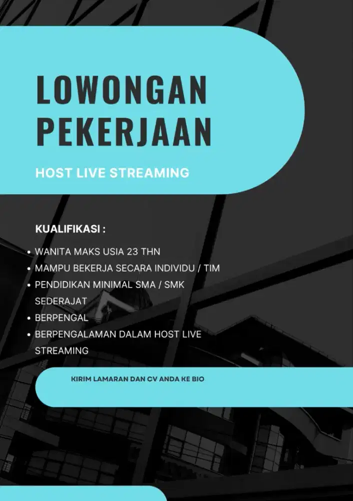 LOWONGAN KERJA HOST LIVE STREAMING