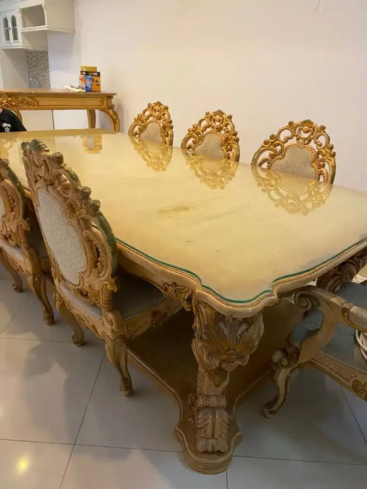 JUAL SET MEJA MAKAN UK.150 X 300 CM JUMBO SANGAT BERAT