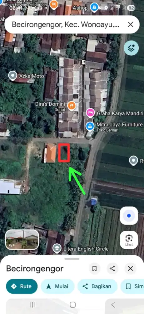 Tanah SHM siap bangun 8 x 15 m