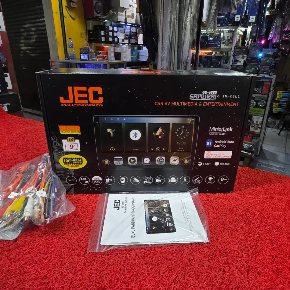 Head Unit Android JEC GD-6980 SAMURAI SERIES 6 RAM 2GB ROM 64GB 9 in
