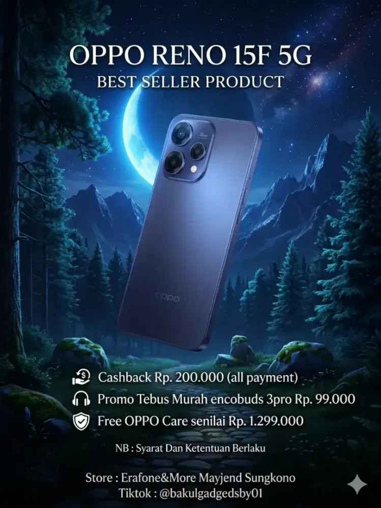 TERBARU OPPO RENO 15F, PROMO CASHBACK BANK