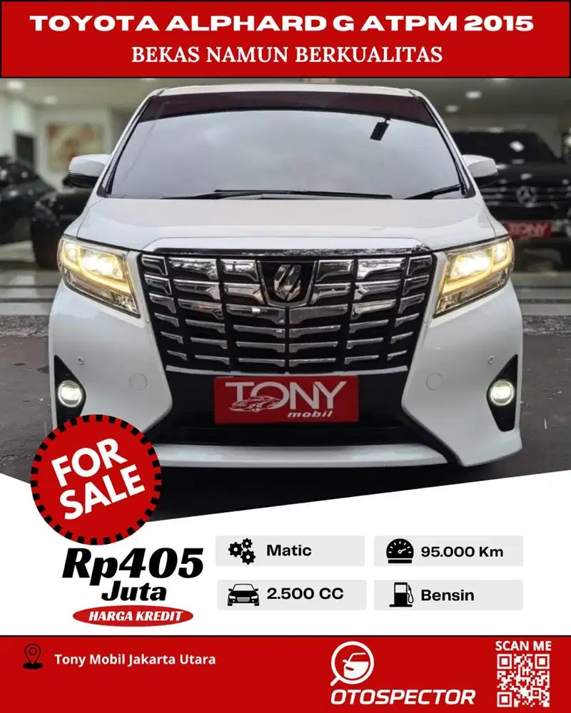 #Tony Mobil# Toyota Alphard 2.5 G ATPM 2015 Putih