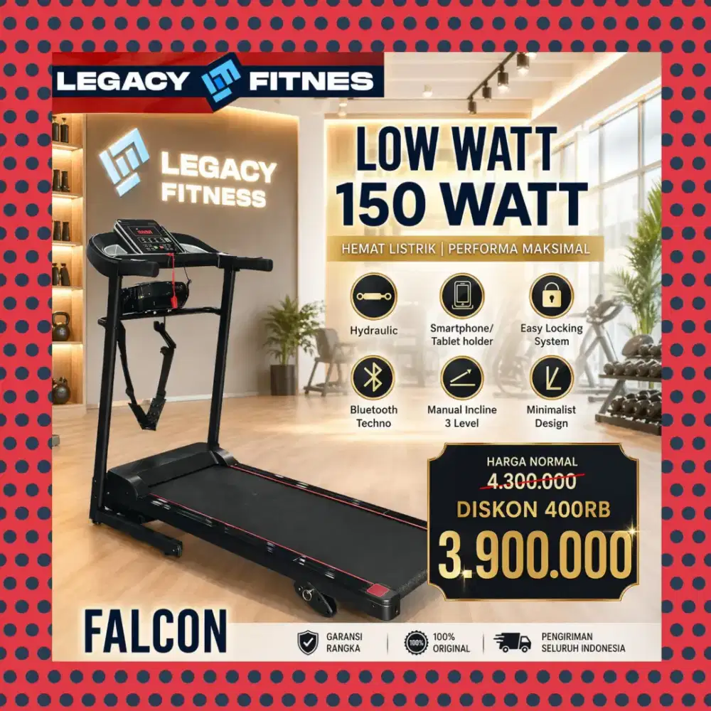 Treadmill Elektrik Legacy Falcon // Alat Olahraga Fitness