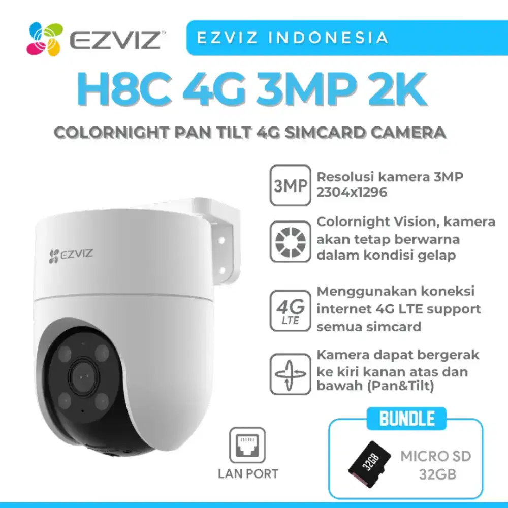 CCTV Ezviz 4G Simcard 3MP 2K